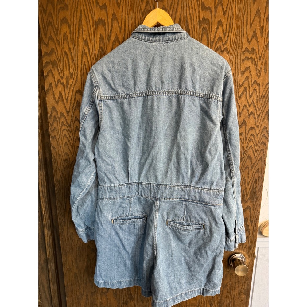 Universal Thread Womens Denim Romper Light Wash Button Front Long Sleeve Size 12 - Picture 4 of 6